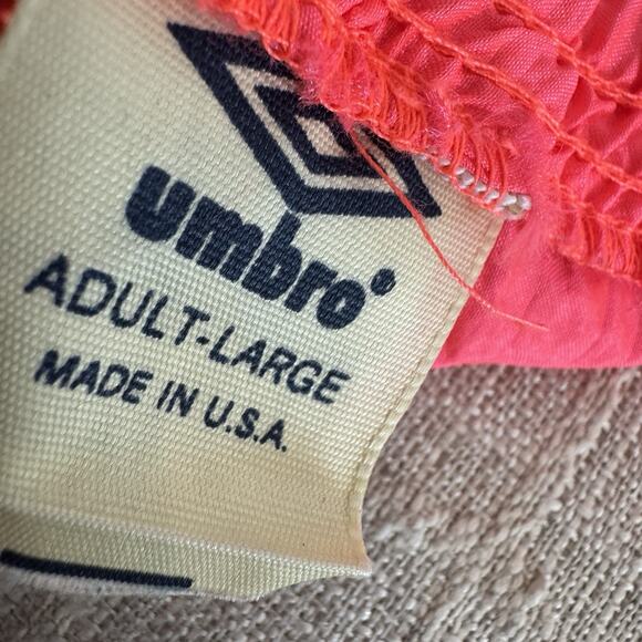 RARE! UMBRO x VINTAGE Shorts Large Nylon USA Made Soccer Neon Pink Purple - Picture 10 of 13